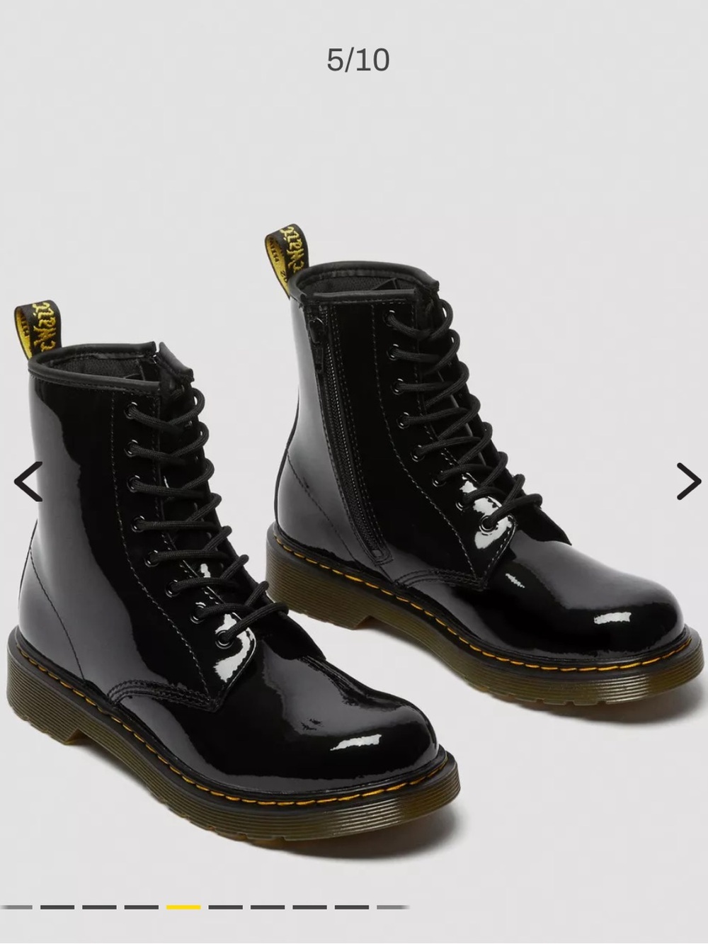 Dr. Martens 1460 Black Patent Leather Lace Up Combat Boots Women’s US 10